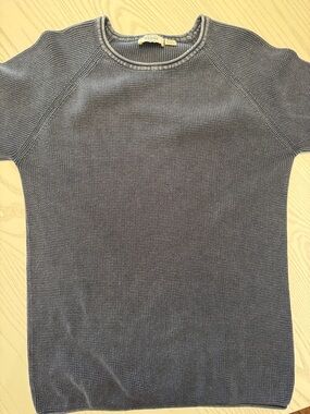 edge Men's Slate Crewneck Knit Short-Sleeve Sweater